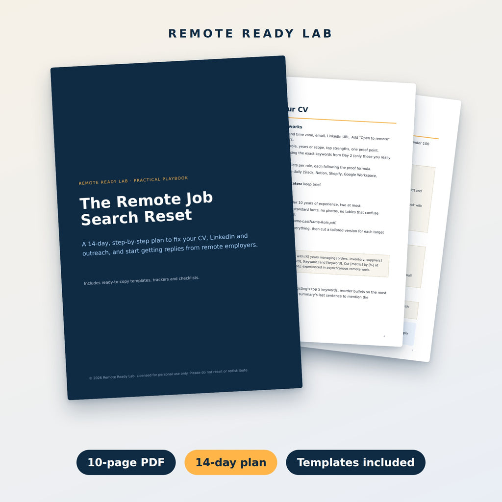 The Remote Job Search Reset: 14-Day Playbook